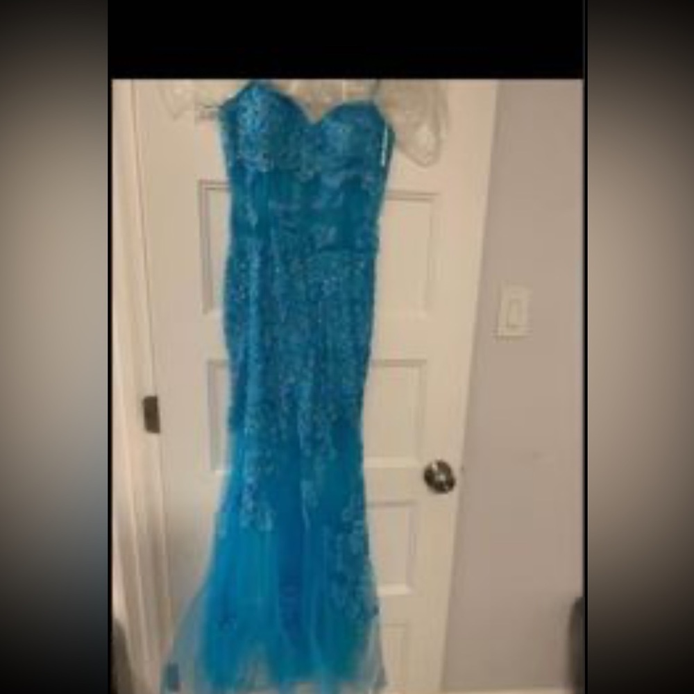 Jovani Blue See thru Dress size 4
